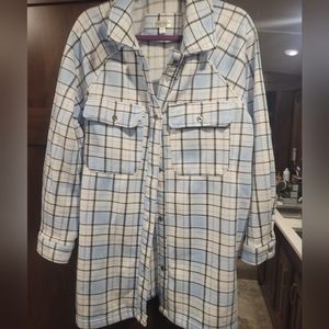Orange Kiss Oversized Plaid Shacket 1X